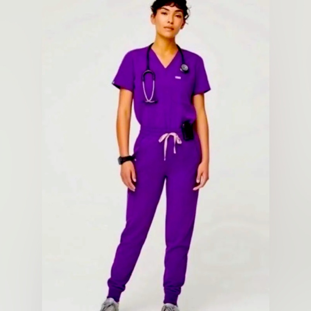 FIGS Scrubs Set XXS Petite – Magic Purple Casma Top + Zamora Joggers (Retired) ✨